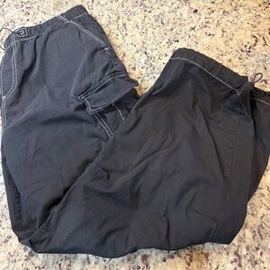 Zara Women's Black Wide Leg Cargo Pants